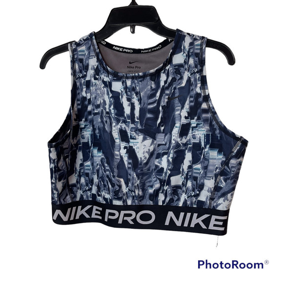 NWT Nike Pro Women's Dri-FIT Printed Crop Tank Top Size M - Picture 1 of 7